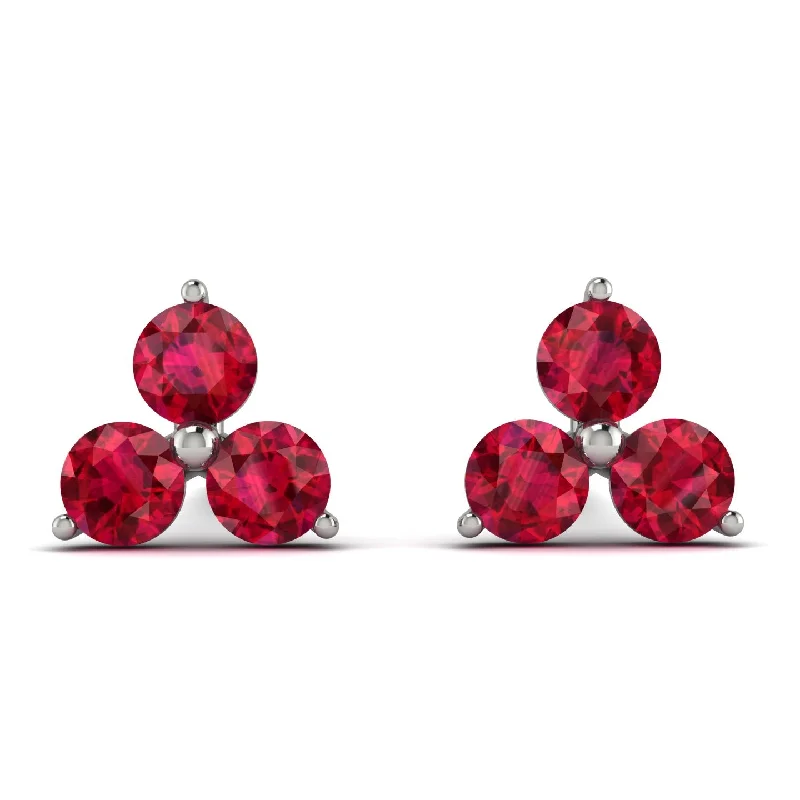 Women’s luxury pearl earrings-Minimalist Ruby Stud Earrings - Jillian No. 12