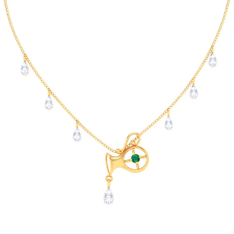 Women’s layered pearl necklace-Unique Aquarius Themed 18k Gold And Diamond Necklace From Pc Chandra Online Exclusive Collection