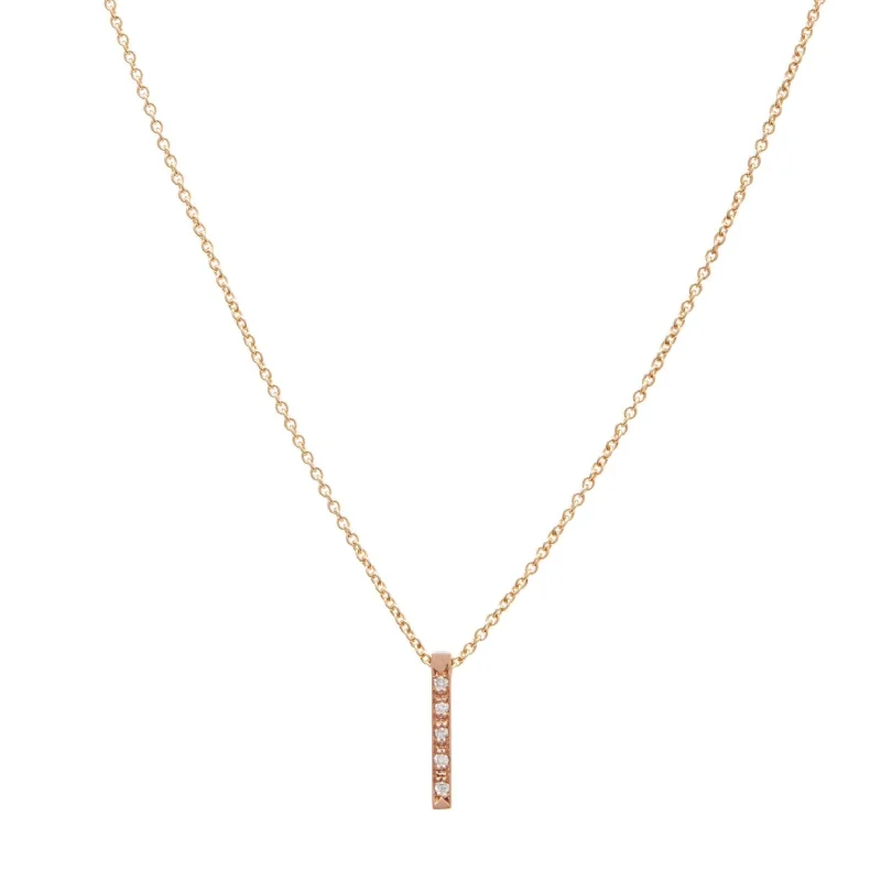 Women’s custom name necklace-<!--NK993-->pavé bar necklace