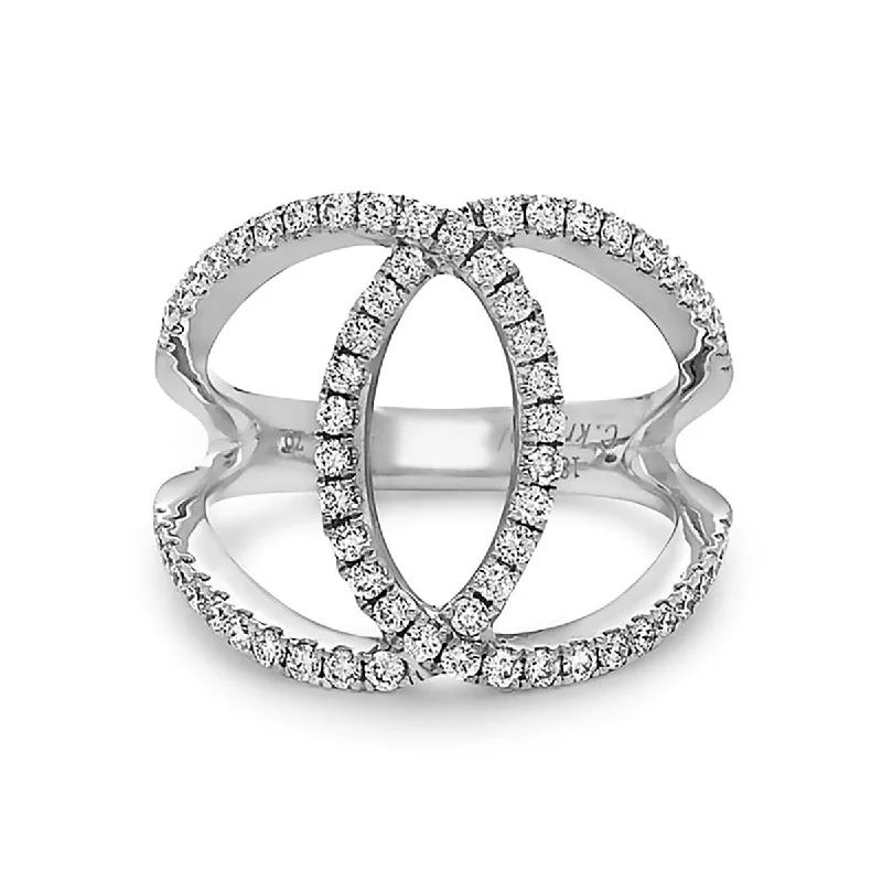 Women’s antique-style engagement ring-Diamond C Ring