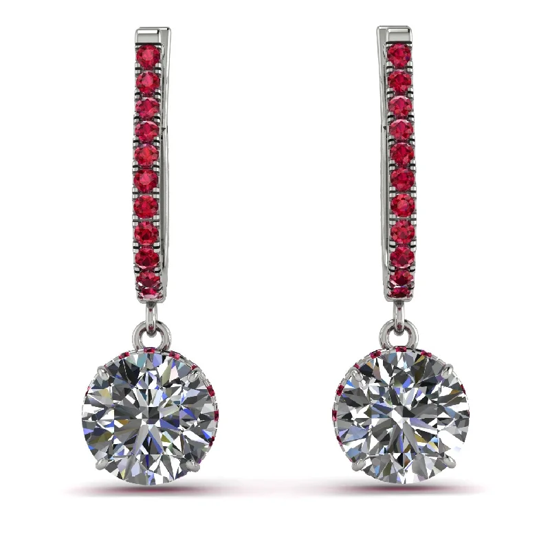 Women’s gold-plated earrings-Diamond Dangle Earrings With Hidden Halo - Adaline No. 48