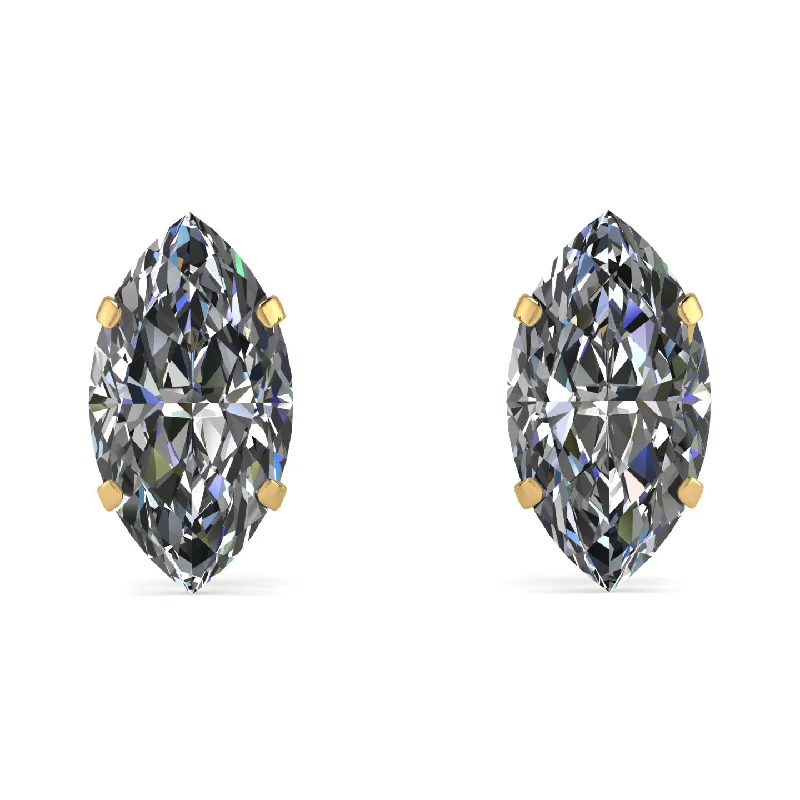 Women’s wedding earrings-Hidden Halo Marquise Diamond Earrings - Journey No. 61