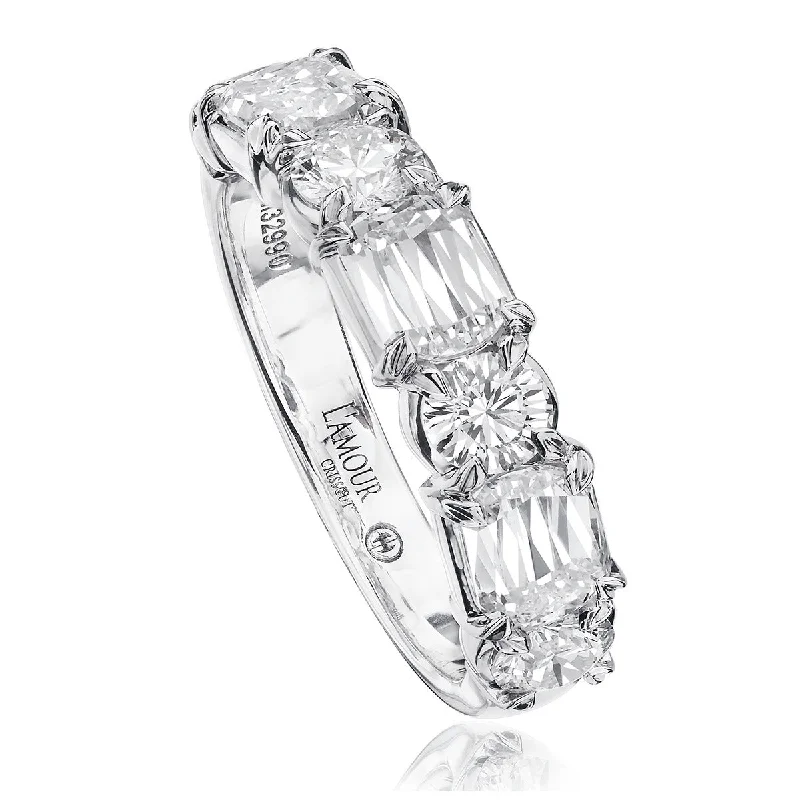 Women’s princess-cut engagement ring-LAmour Crisscut Diamond Band