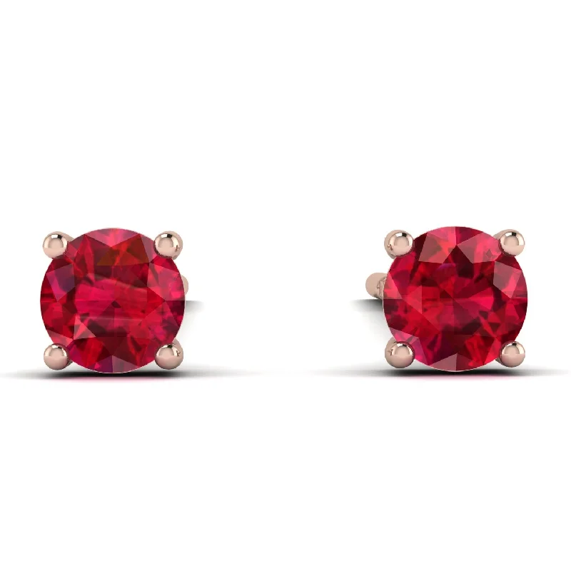 Women’s intricate design earrings-Hanging Ruby Earrings - Milani No. 11