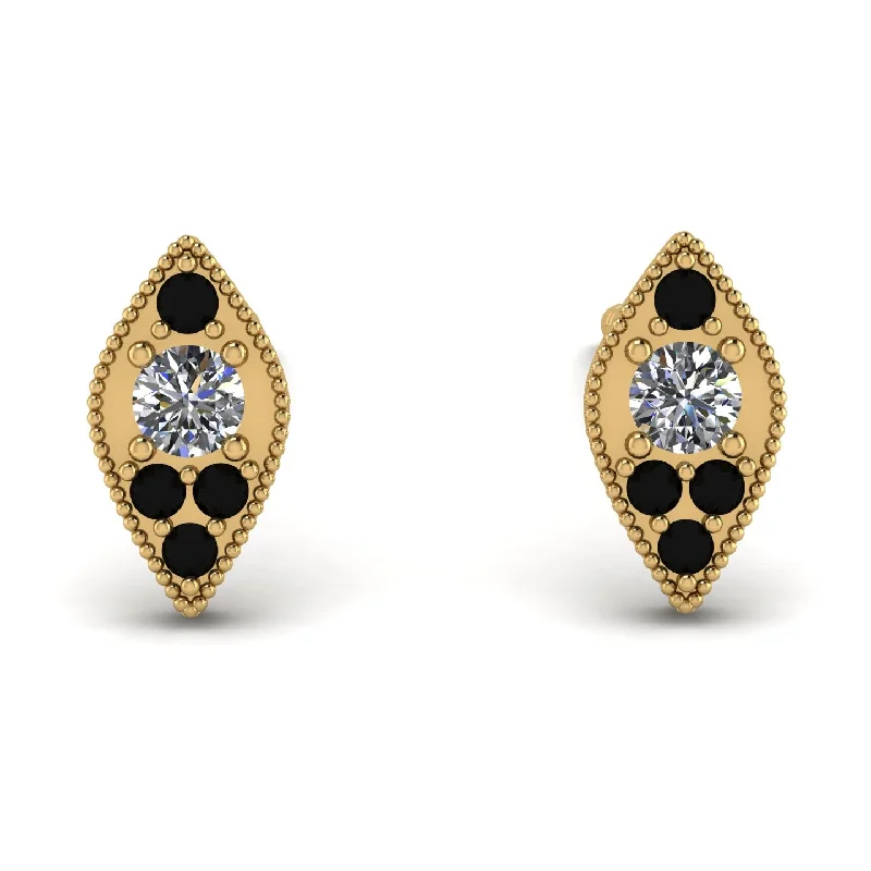 Women’s fashion earrings-Milgrain Marquise Diamond Earrings - Faye No. 31