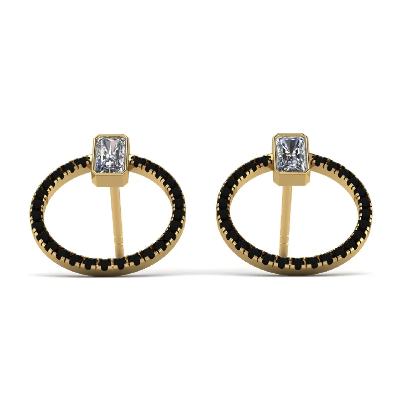 Women’s casual earrings-Emerald Cut Circle Diamond Earrings - Oaklyn No. 31