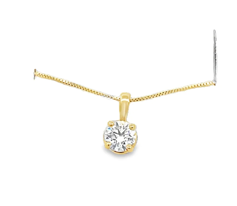 Women’s handmade necklace-LAB GROWN ROUND DIAMOND 0.59CT SPLIT BAIL SOLITAIRE PENDANT