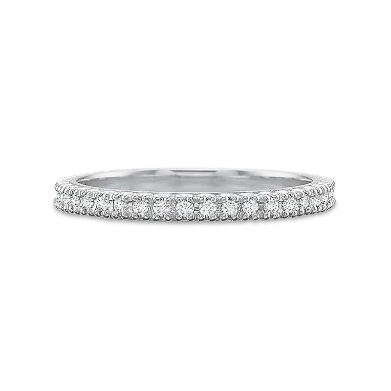 Women’s intricate diamond engagement ring-Full Round Diamond Prong Set Eternity Band