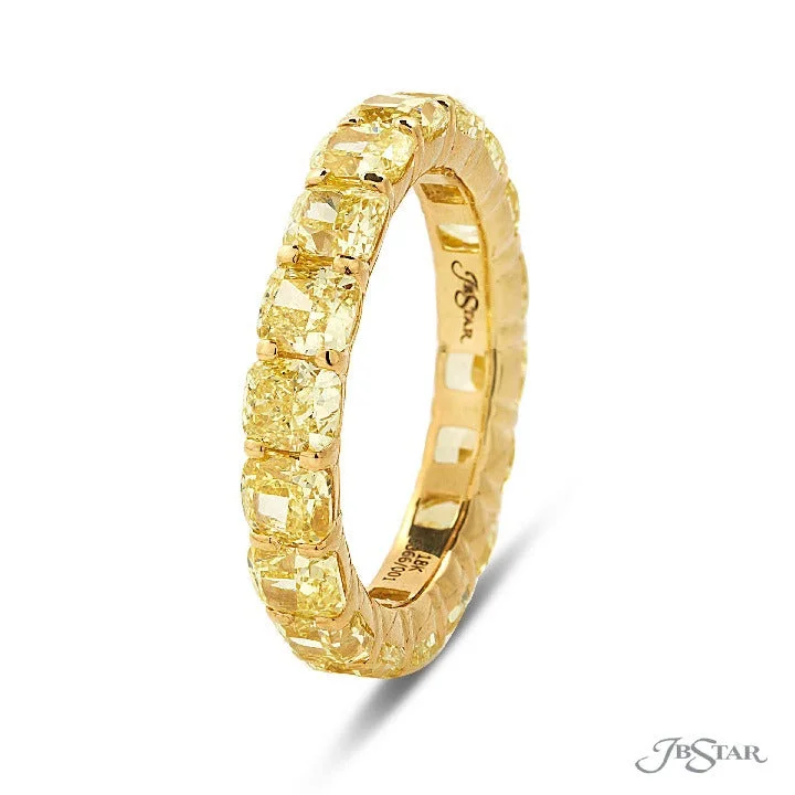 Women’s square engagement ring-Fancy Yellow Diamond Eternity Band