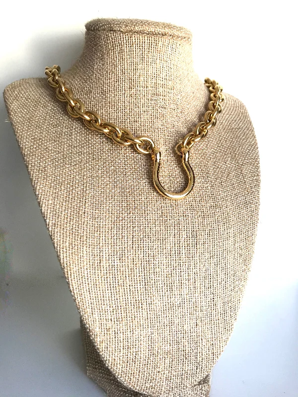 Women’s teardrop necklace-DREAMER CHIC - Good Luck Charm Necklace - gold