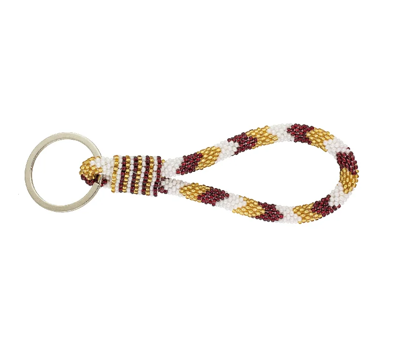 Women’s simple necklace-Game Day Roll-On® Keychain <br> - Burgundy & Gold