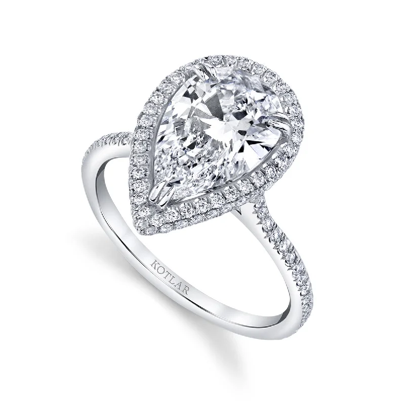 Women’s halo diamond engagement ring-Arabesque Diamond Pave Ring