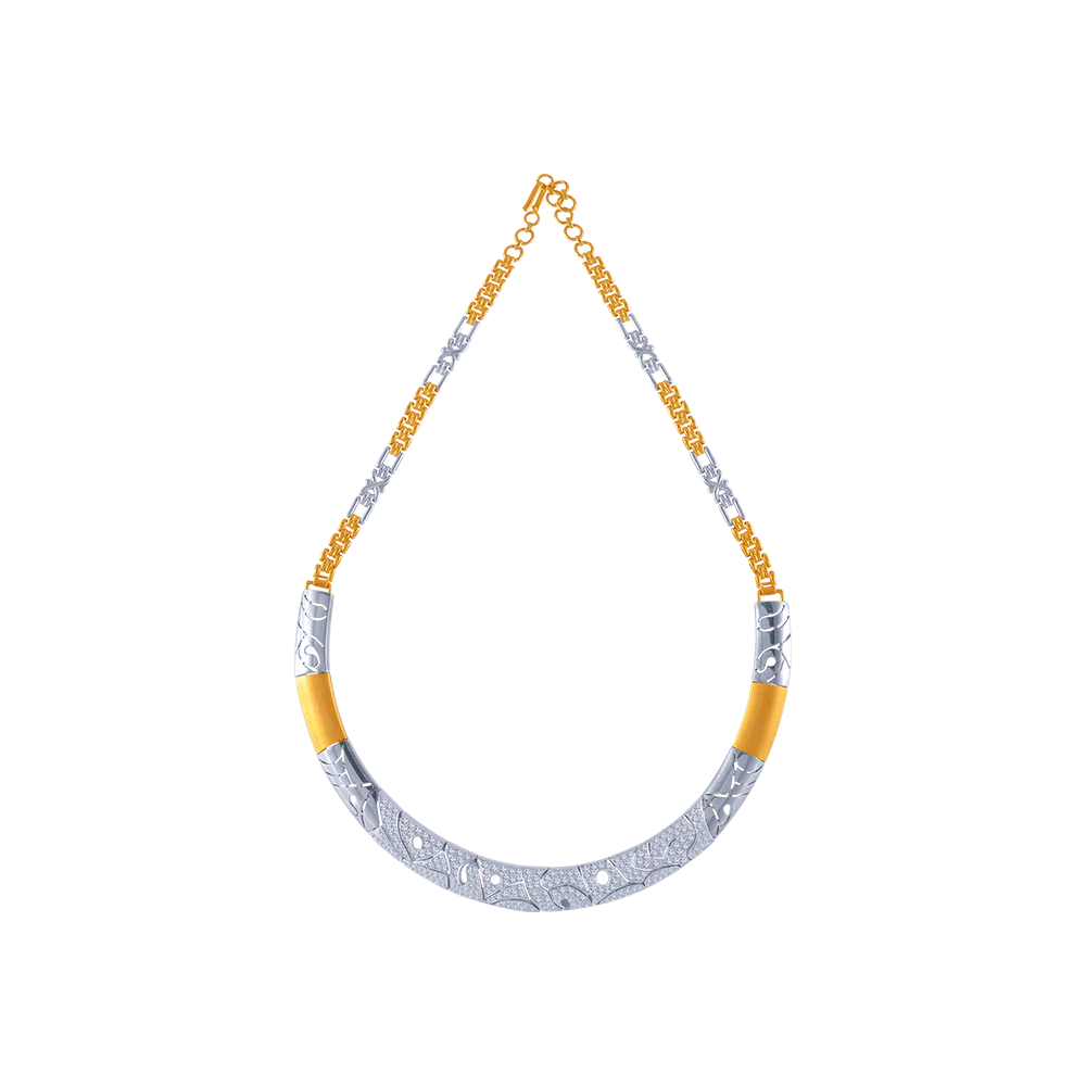 Women’s moonstone necklace-18KT (750) Yellow Gold  And Diamond Necklace For Women