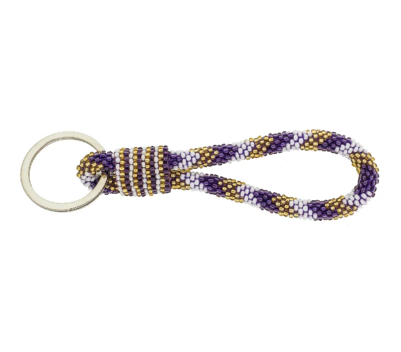 Women’s wedding necklace-Game Day Roll-On® Keychain <br> - Purple & Gold