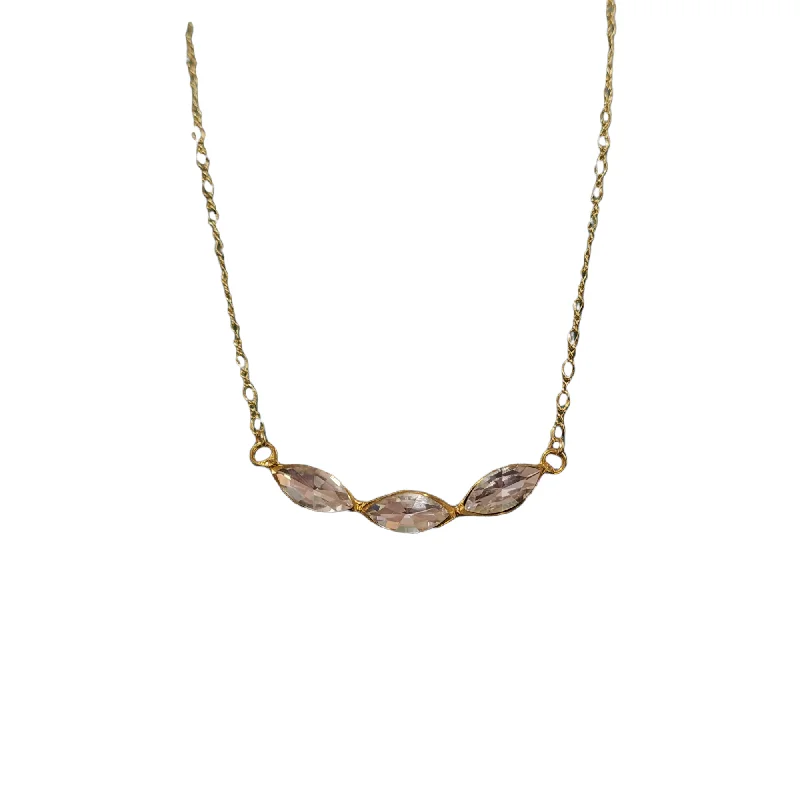 Women’s layered necklace-The Jenni Gold Crystal Necklace