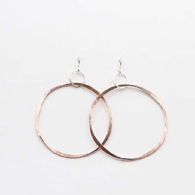 Women’s gold-plated hoop earrings-Large Copper Hoop Earrings