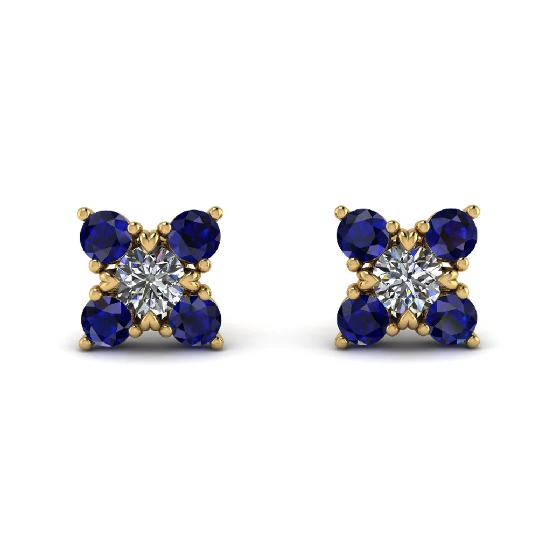 Women’s stud earrings-Geometrical 5 Diamonds Stud Earrings - Noa No. 61