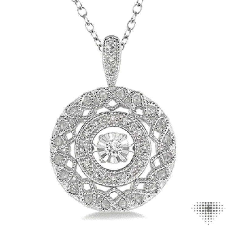 Women’s wedding necklace-1/20 Ctw Diamond Emotion Pendant in Sterling Silver with Chain