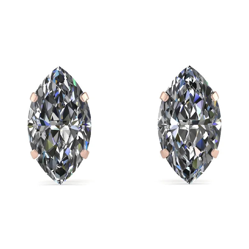 Women’s chandelier earrings-Hidden Halo Marquise Diamond Earrings - Journey No. 47