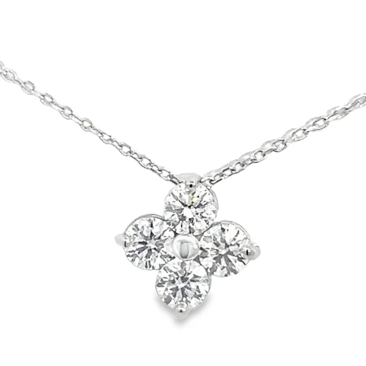 Women’s precious stone necklace-LAB GROWN ROUND DIAMOND PENDANT 1CTW