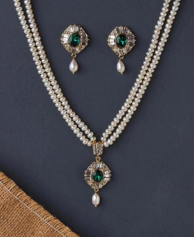 Women’s designer necklace-Trendy Real Pearl Necklace Set