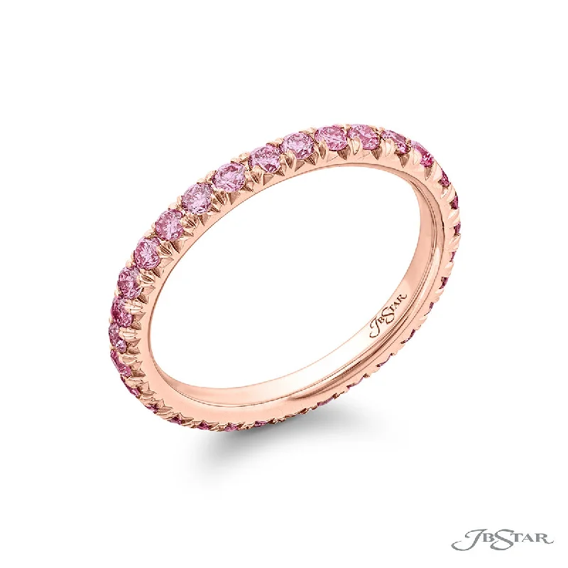 Women’s ruby engagement ring-18K Rose Gold Fancy Pink Diamond Eternity Band