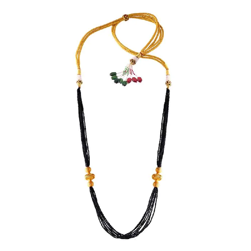 Women’s personalized necklace-Dazzling Thusi Gold Mangalsutra Necklace