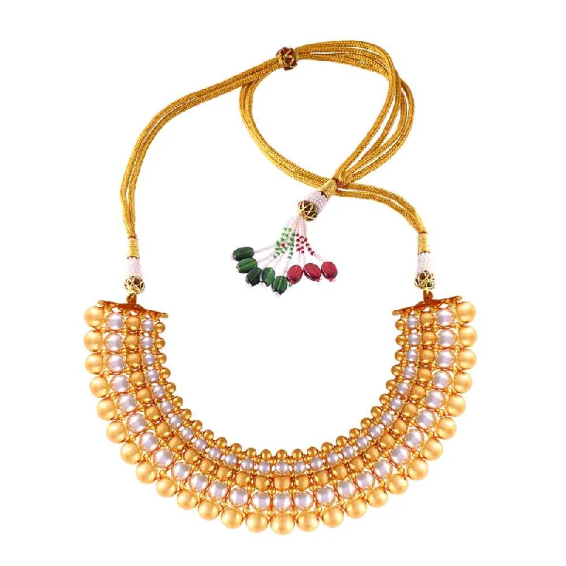 Women’s diamond chain necklace-Fiery Gold Tushi Necklace