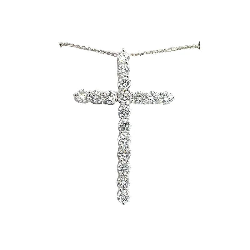 Women’s teardrop necklace-LG ROUND DIAMONDS 1.40CTW CROSS PENDANT