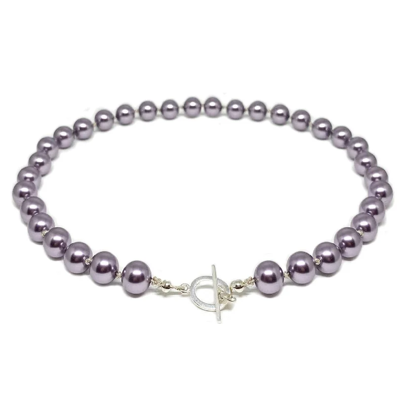 Women’s gold chain necklace-LAVANDER PEARLS NECKLACE