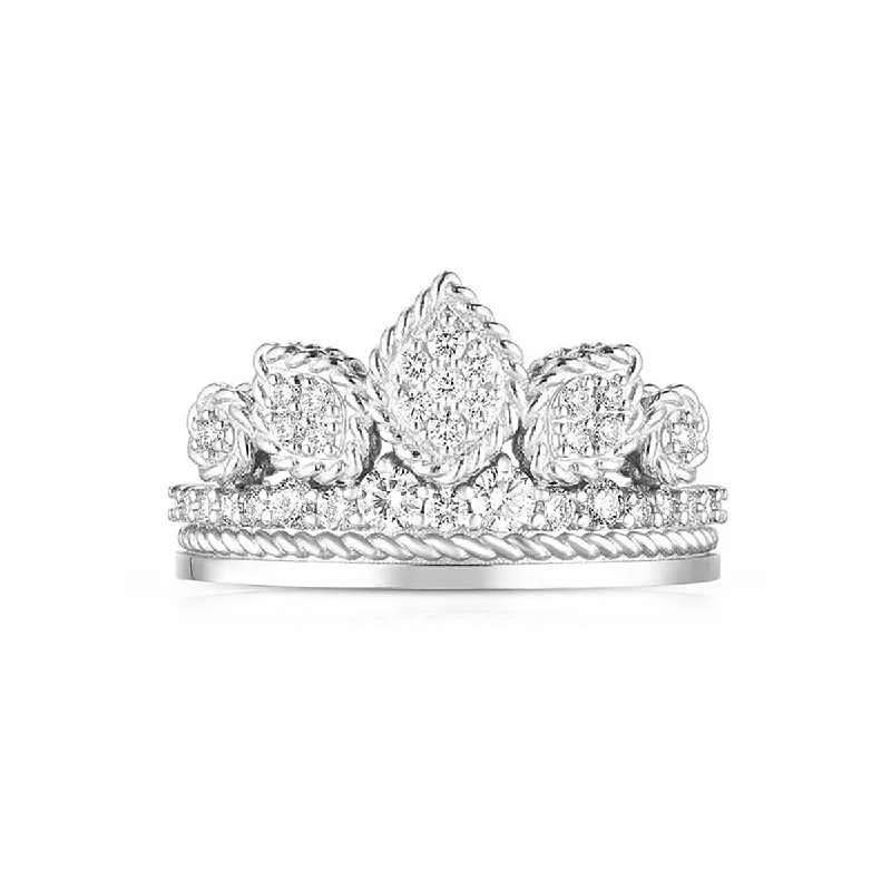 Women’s vintage-inspired diamond engagement ring-Disney Cinderella Diamond Tiara Ring