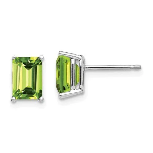 Women’s chandelier earrings-14KT WHITE GOLD 2.00 CTW EMERALD PERIDOT EARRINGS