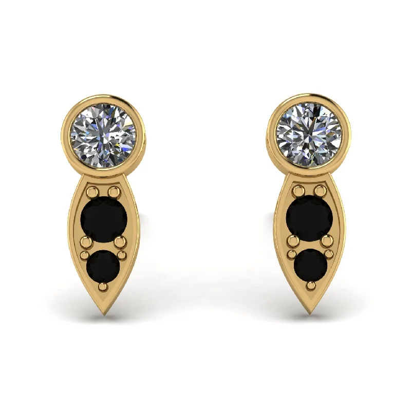 Women’s oval earrings-Bezel Diamond Earrings In Pear Shaped - Aniya No. 31