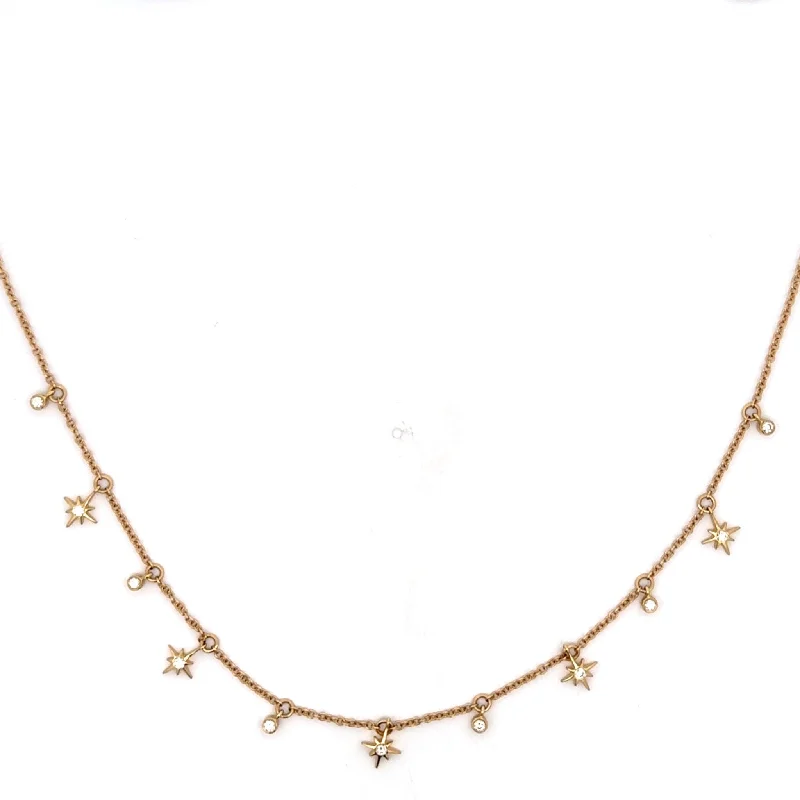 Women’s classic pendant necklace-Confetti and Star Diamond Necklace