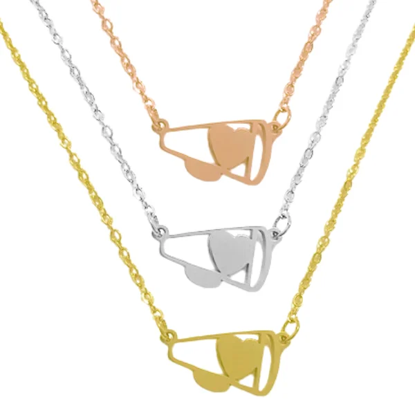 Women’s minimalist necklace-Cheer Heart Megaphone Necklace - Pick Color