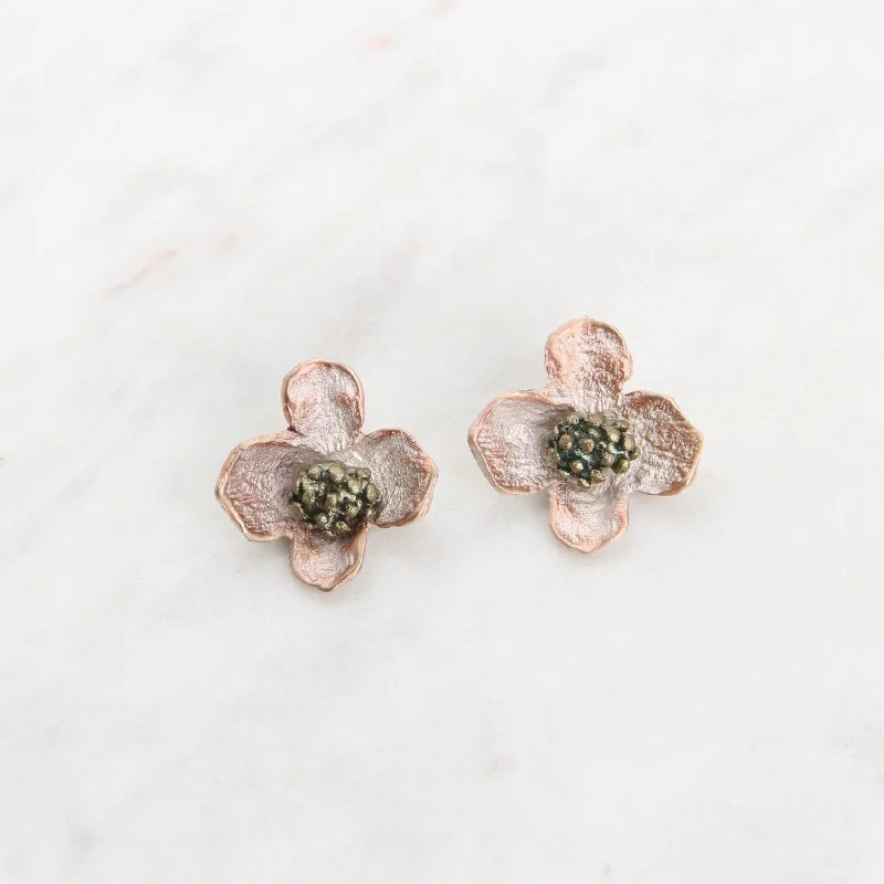 Women’s cubic zirconia earrings-Dogwood Post Earrings