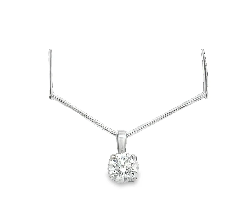 Women’s charm necklace-LAB GROWN ROUND DIAMOND 0.51CT SOLITAIRE DROP PENDANT