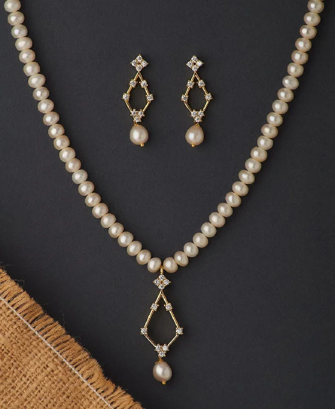 Women’s adjustable necklace-Trendy Real Pearl Necklace Set