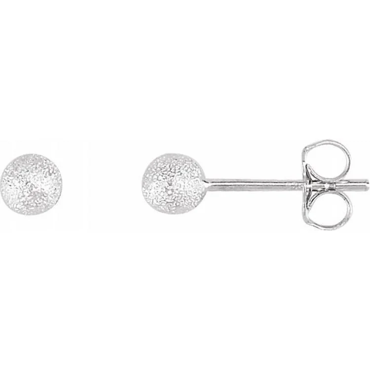 Women’s long drop earrings-Sterling Silver 4 mm Stardust Ball Earrings