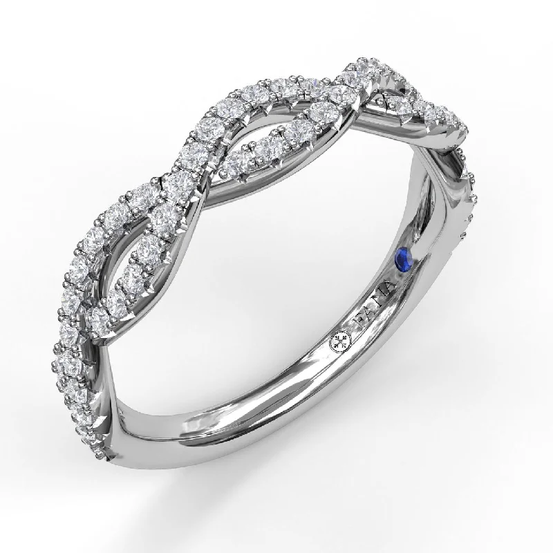 Women’s matching bridal set engagement ring-Fana Wide Twist Diamond Band 7148