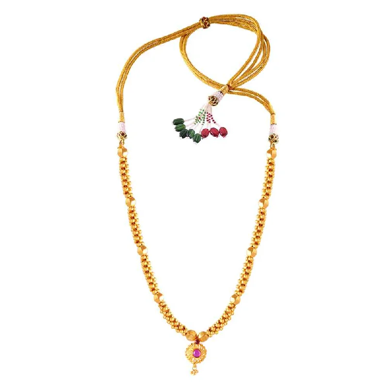 Women’s twisted necklace-Sizzling Glittering Gold Thusi Necklaces