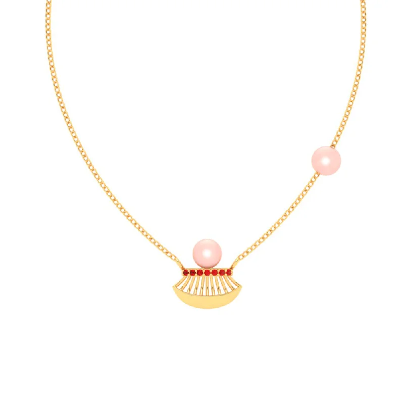 Women’s pearl pendant necklace-18k Gold And Pearl Necklace From Online Exclusive Collection