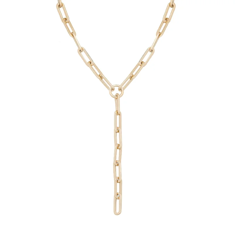 Women’s diamond chain necklace-Gisele Xl Paper Clip Chain Lariat