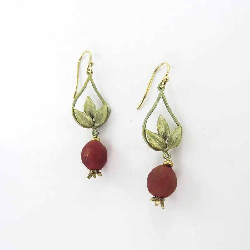 Women’s oval earrings-Pomegranate Teardrop Earrings