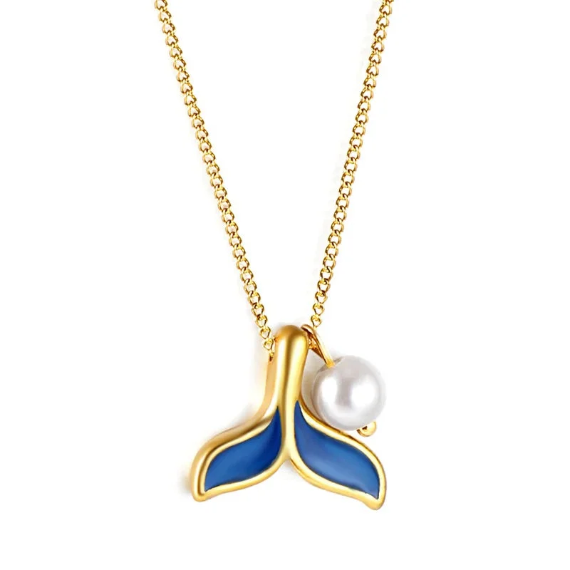 Women’s friendship necklace-Ocean Elegance Pearl Necklace