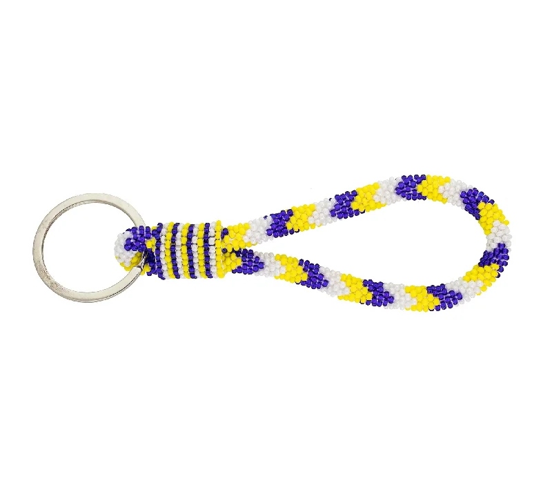 Women’s crystal charm necklace-Game Day Roll-On® Keychain <br> - Yellow & Navy