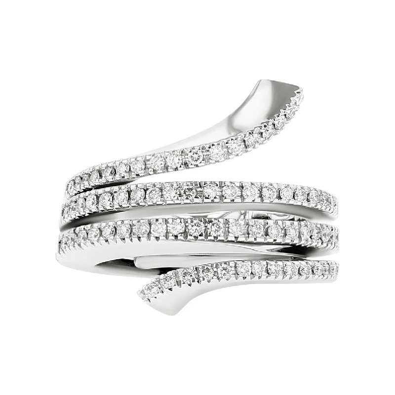 Women’s diamond solitaire engagement ring-Damiani 18K White Gold Diamond Eden Ring