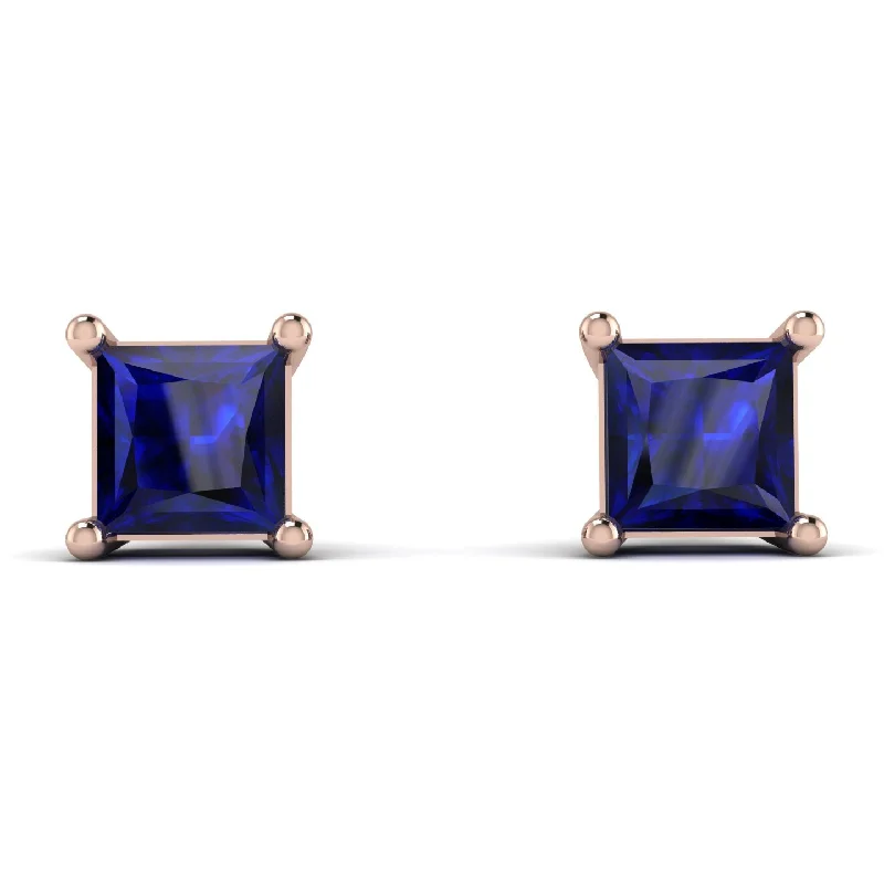 Women’s elegant earrings-Princess Cut Stud Earrings - Kenia No. 14