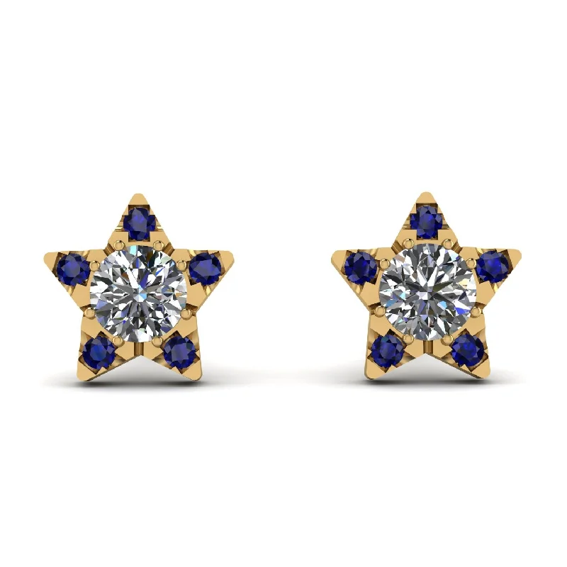 Women’s oval earrings-Star Halo Diamond Earrings - Zelda No. 61