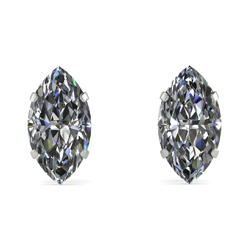 Women’s adjustable earrings-Hidden Halo Marquise Diamond Earrings - Journey No. 63